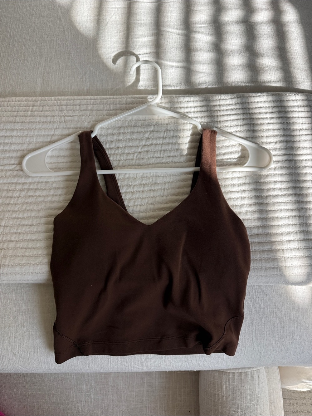 lululemon athletica Chocolate Brown V-Neck Crop Tank